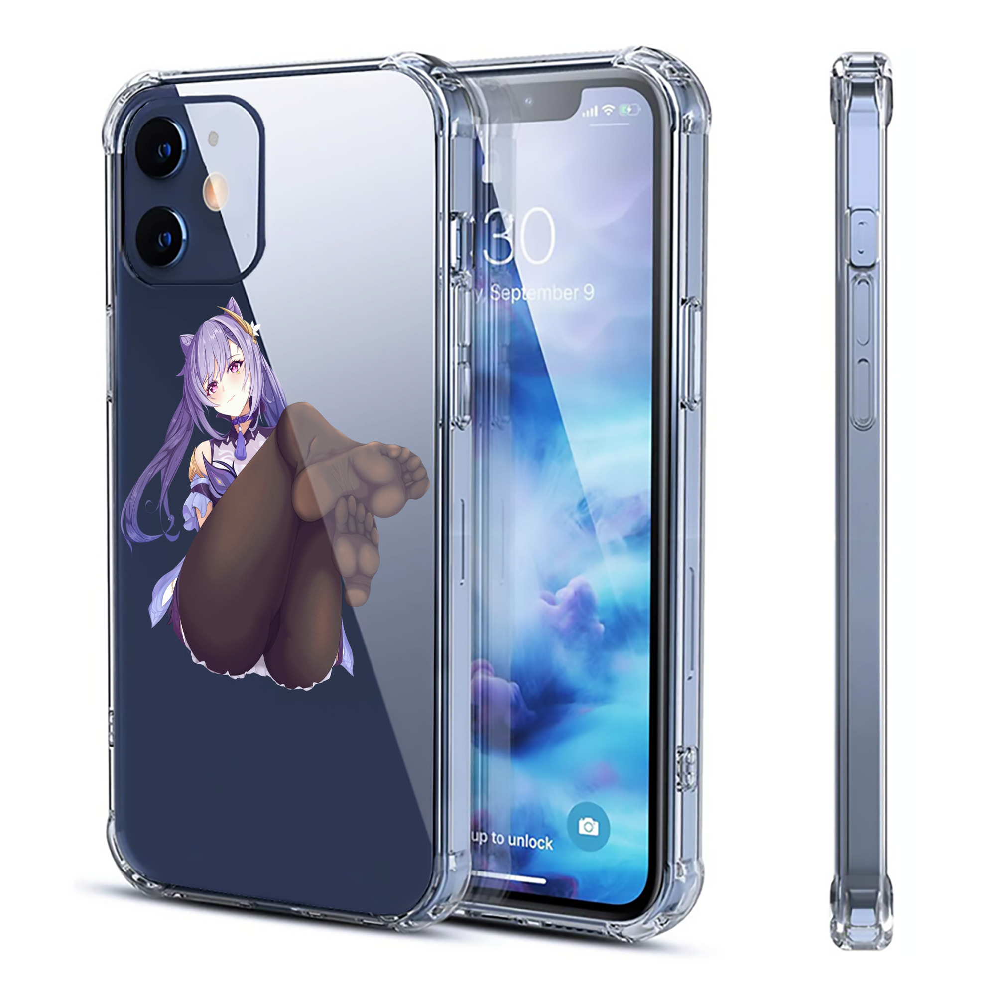 げんし神 刻晴 こくせい genshin Kokusei 【iPhone 12シリーズ対応】透明スマホケース（クリアソフトケース）